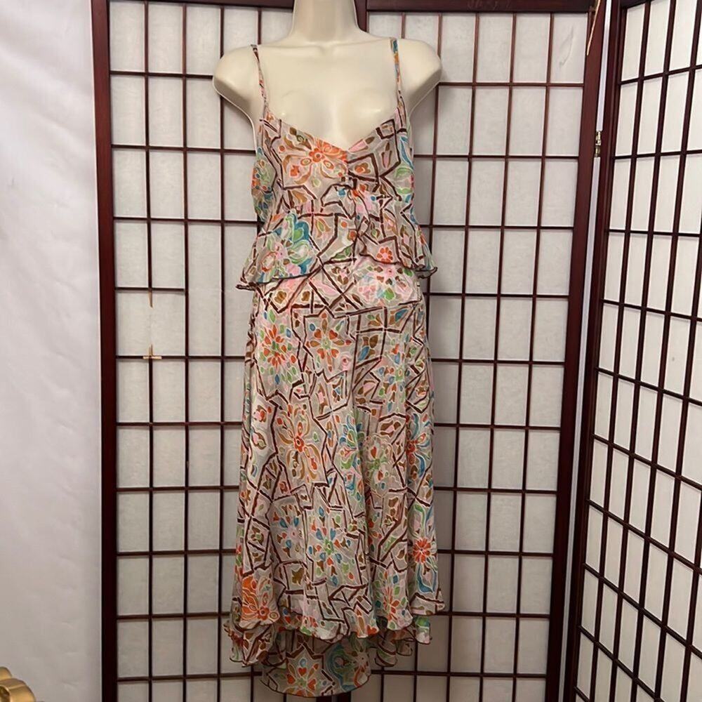 NWT DIANE VONFURSTENBURG SILK MARRAKESH TILE PRINT SPAGHETTI STRAP DRES…